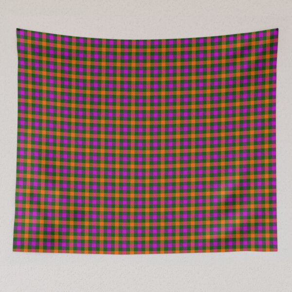 Item preview, Purple And Orange On Green Gingham Check   designed and sold by PatternTitan.