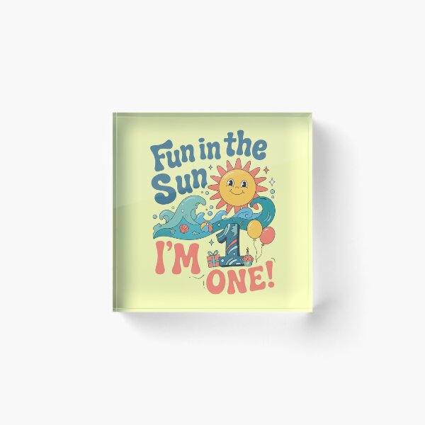 Item preview, Fun in the Sun, I’m One! 1st Birthday – Cute Sun & Ocean Waves Design designed and sold by Sea Gem.