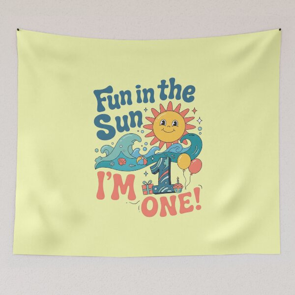 Item preview, Fun in the Sun, I’m One! 1st Birthday – Cute Sun & Ocean Waves Design designed and sold by Sea Gem.