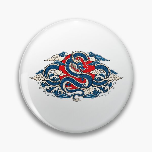 Item preview, Blue Japanese Dragon Waves | Japanese Mythology & Asian Dragon Art designed and sold by MrDev.