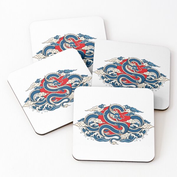 Item preview, Blue Japanese Dragon Waves | Japanese Mythology & Asian Dragon Art designed and sold by MrDev.