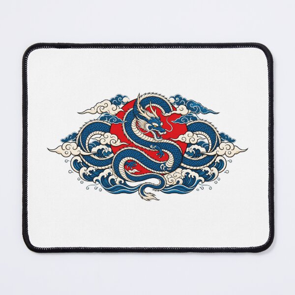 Item preview, Blue Japanese Dragon Waves | Japanese Mythology & Asian Dragon Art designed and sold by MrDev.