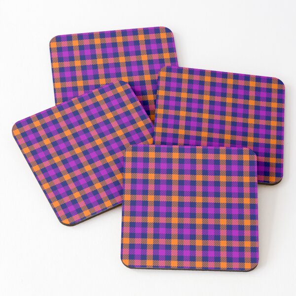 Item preview, Purple And Orange On Blue Gingham Check   designed and sold by PatternTitan.
