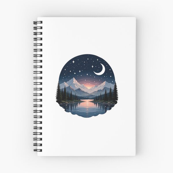 Item preview, Moonlit Mountain Lake Sticker | Celestial Night Sky Wilderness Art designed and sold by PopStickerLab22.