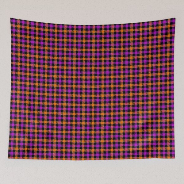 Item preview, Purple And Orange On Black Gingham Check   designed and sold by PatternTitan.