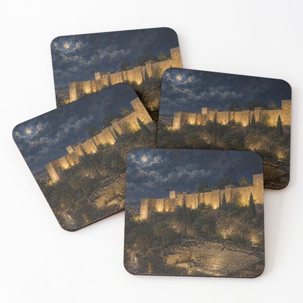 Item preview, Malaga Castle at Night - Andalusia Spain designed and sold by PrintGo26.