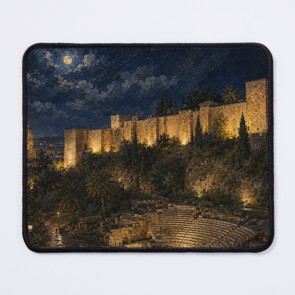 Item preview, Malaga Castle at Night - Andalusia Spain designed and sold by PrintGo26.
