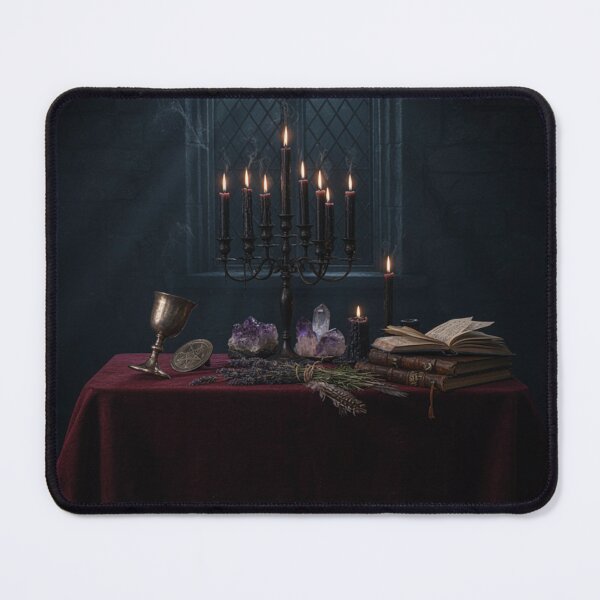 Item preview, Gothic Witch Altar with Candles and Crystals designed and sold by JanjjaSoulInk.