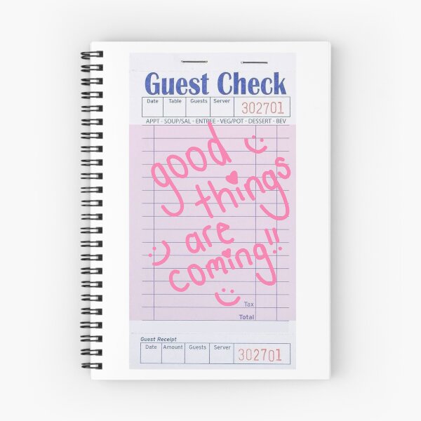 Item preview, “good things are coming” guest check designed and sold by madebykenz.