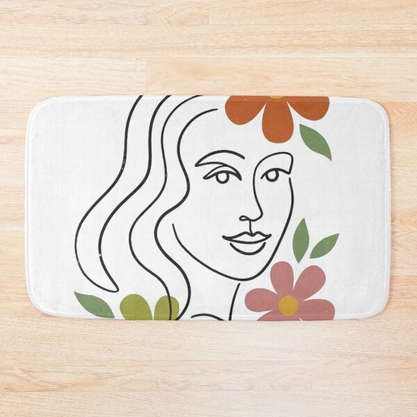 Item preview, Retro Flower Face – Minimal Boho Line Art designed and sold by meghnad.