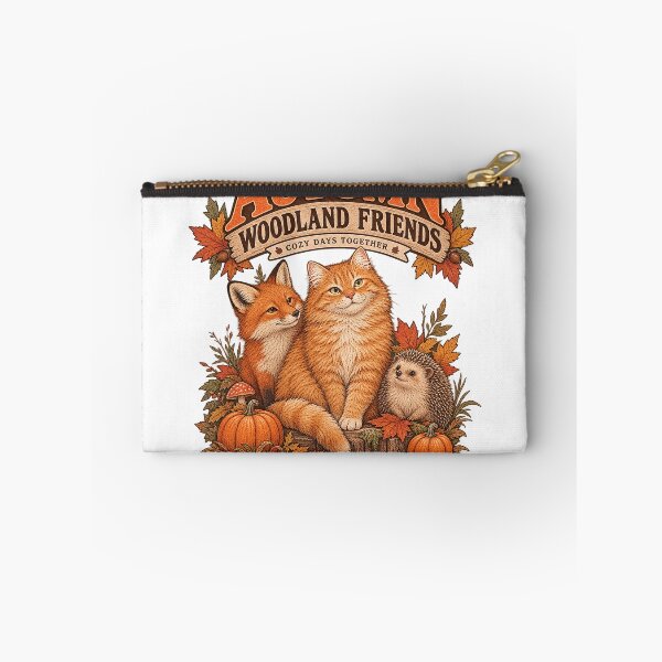 Item preview, Autumn Woodland Friends Cat Fox Hedgehog designed and sold by manszoank.