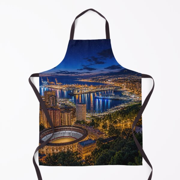 Item preview, Malaga by Night - Mediterranean City Lights & Harbor View designed and sold by PrintGo26.