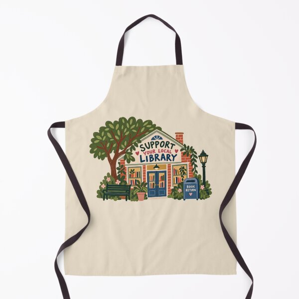 Item preview, Support Your Local Library – Book Lover Library Illustration designed and sold by SnugbugStudios.