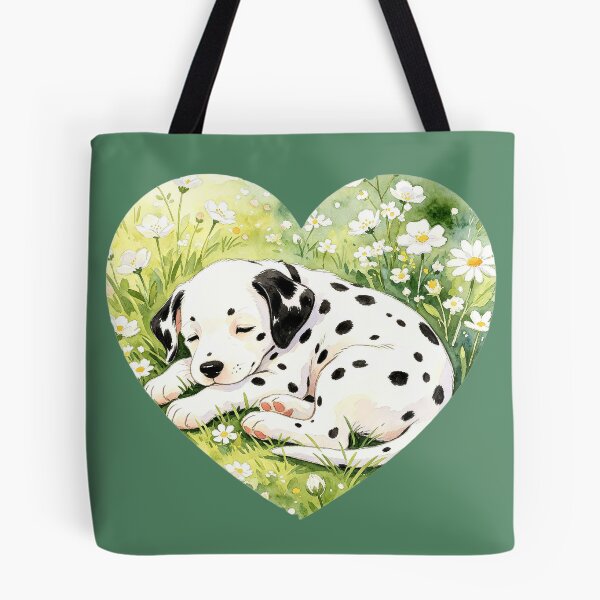 Item preview, Dalmatian puppy in a heart with flowers designed and sold by mixoubraw.