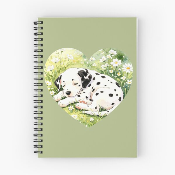 Item preview, Dalmatian puppy in a heart with flowers designed and sold by mixoubraw.
