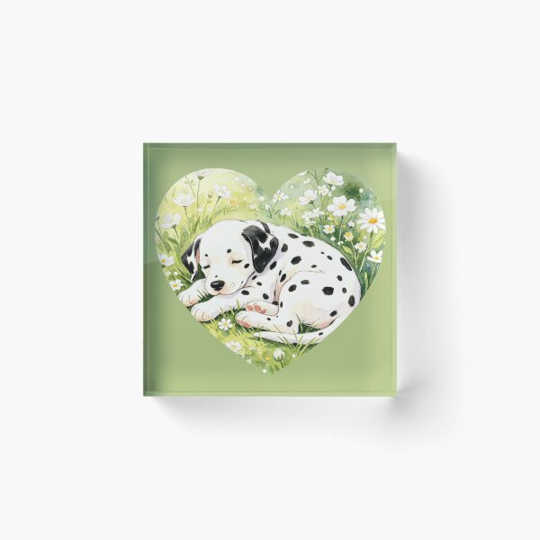 Item preview, Dalmatian puppy in a heart with flowers designed and sold by mixoubraw.