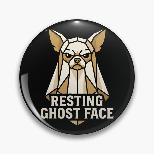 Item preview, Resting Ghost Face Funny Grumpy Geometric Dog Emblem Art designed and sold by ZUMERI.