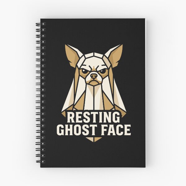 Item preview, Resting Ghost Face Funny Grumpy Geometric Dog Emblem Art designed and sold by ZUMERI.