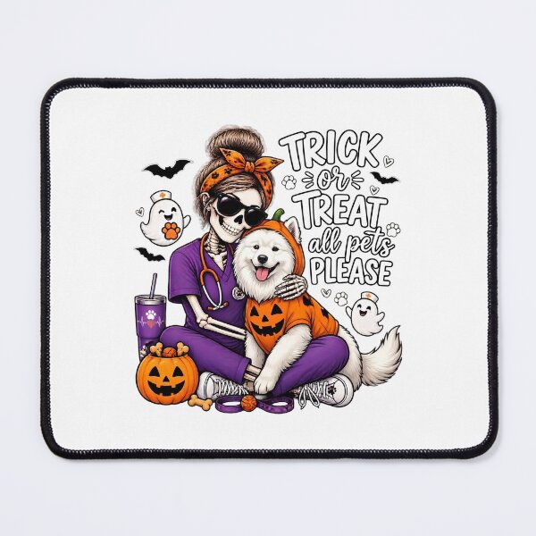Item preview, Trick Or Treat All Pets Please Samoyed Skeleton Vet Tech Nurse Halloween designed and sold by Moad Fahim.