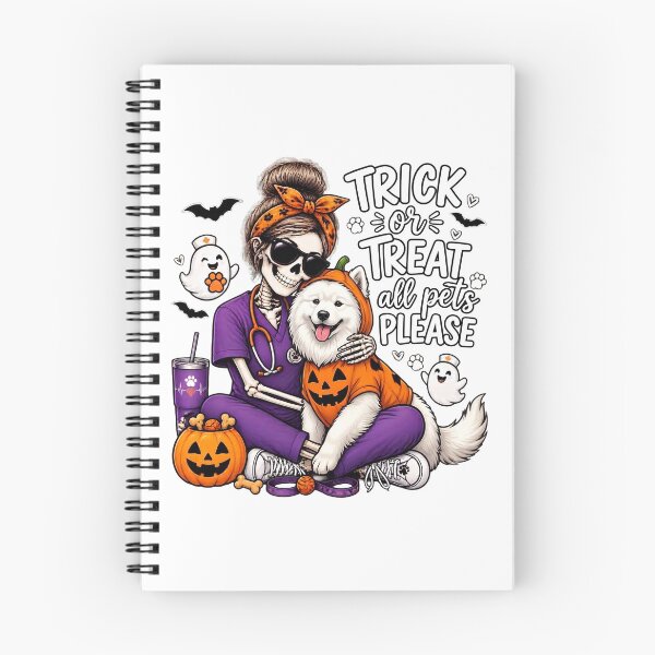 Item preview, Trick Or Treat All Pets Please Samoyed Skeleton Vet Tech Nurse Halloween  designed and sold by Moad Fahim.