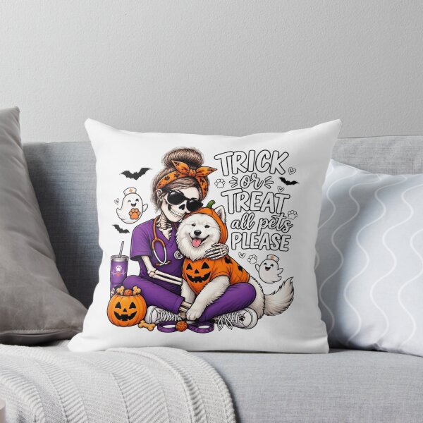 Item preview, Trick Or Treat All Pets Please Samoyed Skeleton Vet Tech Nurse Halloween  designed and sold by Moad Fahim.