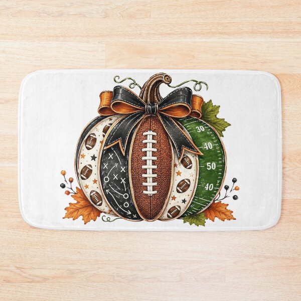 Item preview, Football Pumpkin | Game Plan Fall Football Autumn Design with Checkered Bow designed and sold by Uniquememorable.