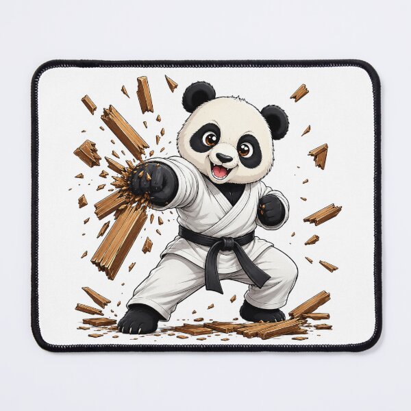 Item preview, Cute Kung Fu Panda - Breaking Wooden Boards Cartoon designed and sold by Nubian Style.