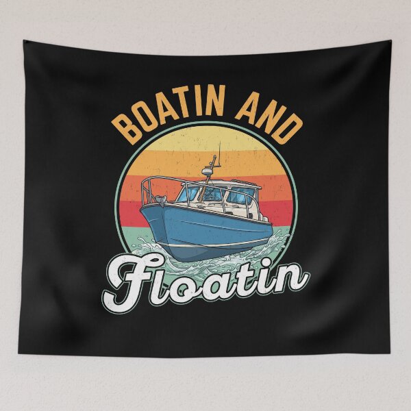 Item preview, Boatin And Floatin Retro Boating Sunset designed and sold by MO DESIGNS.