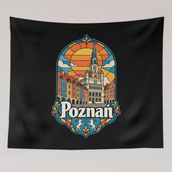 Item preview, Poznan City Poland Retro Stained Glass Travel designed and sold by TomFrontierArt.