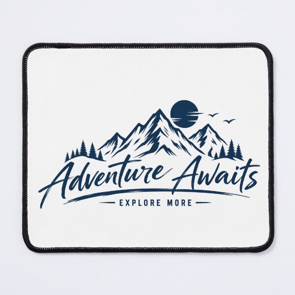 Item preview, Mountain Trail Forest Expedition – Majestic Wilderness Landscape with Hiker, Compass, and Bonfire at Sunset designed and sold by CreativeNest Prints.