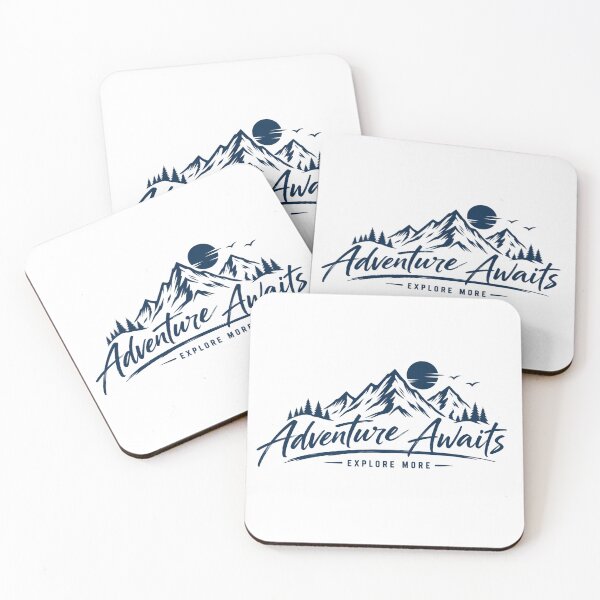 Item preview, Mountain Trail Forest Expedition – Majestic Wilderness Landscape with Hiker, Compass, and Bonfire at Sunset designed and sold by CreativeNest Prints.