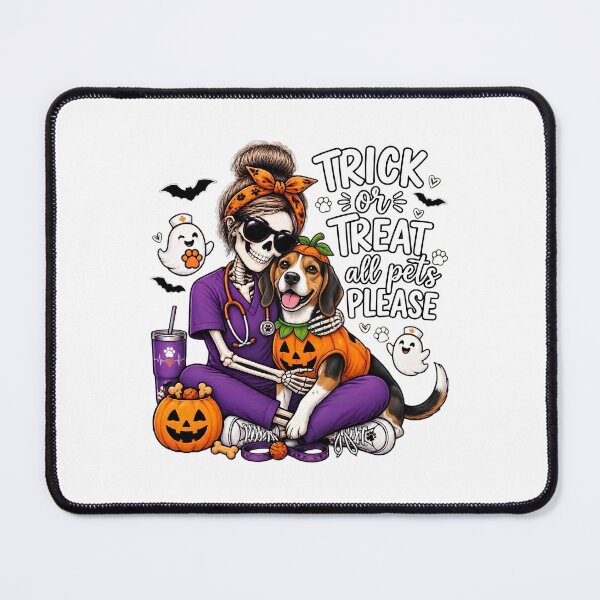 Item preview, Trick Or Treat All Pets Please Beagle Skeleton Vet Tech Nurse Halloween  designed and sold by Moad Fahim.
