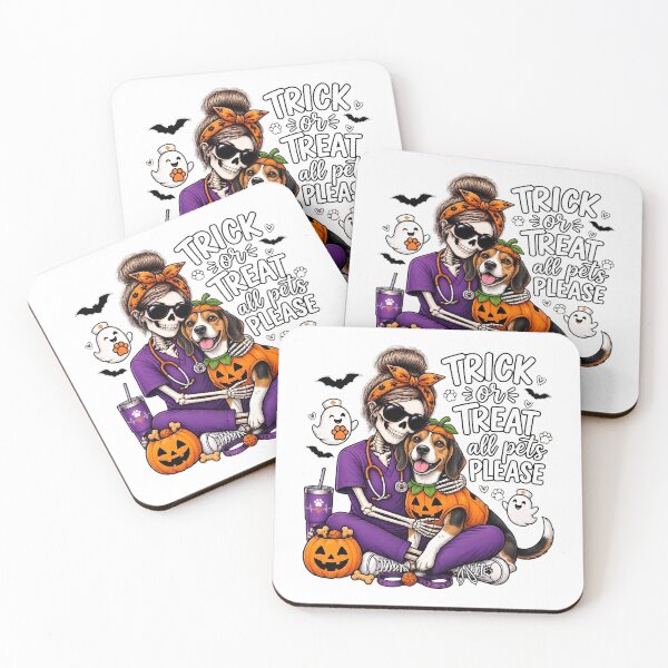 Item preview, Trick Or Treat All Pets Please Beagle Skeleton Vet Tech Nurse Halloween  designed and sold by Moad Fahim.