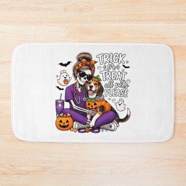 Item preview, Trick Or Treat All Pets Please Beagle Skeleton Vet Tech Nurse Halloween  designed and sold by Moad Fahim.