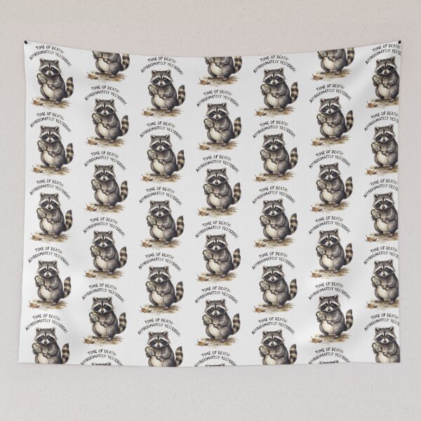 Item preview, Dead Detective Raccoon designed and sold by Tiffany Roy.