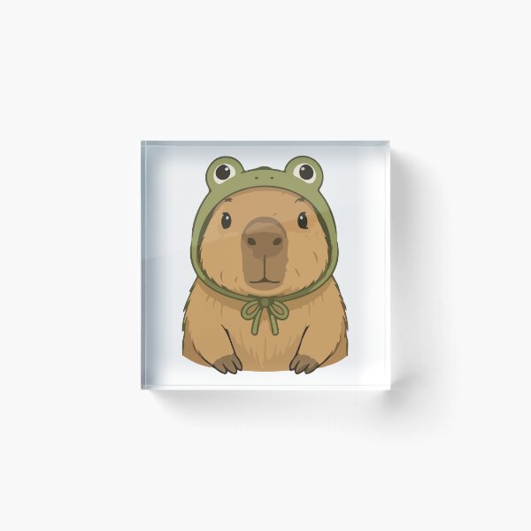 Item preview, Capybara Cartoon in Frog Hood Funny Animal  designed and sold by stylishdzign.