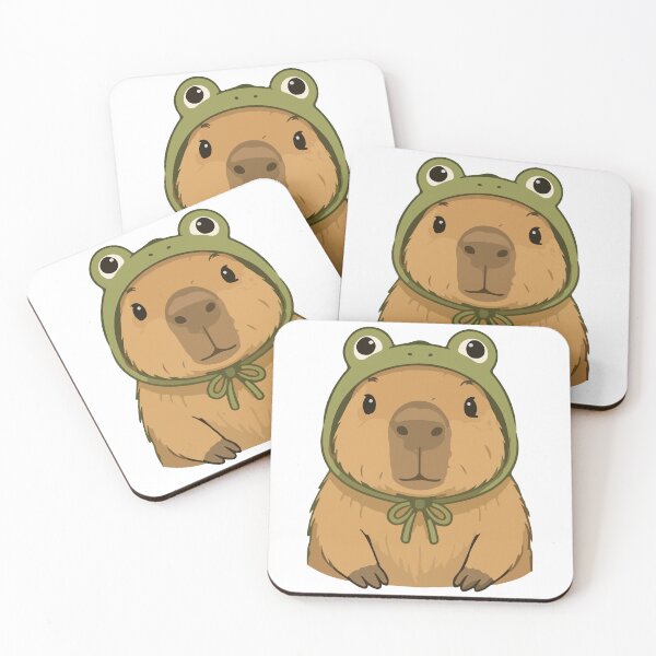 Item preview, Capybara Cartoon in Frog Hood Funny Animal  designed and sold by stylishdzign.