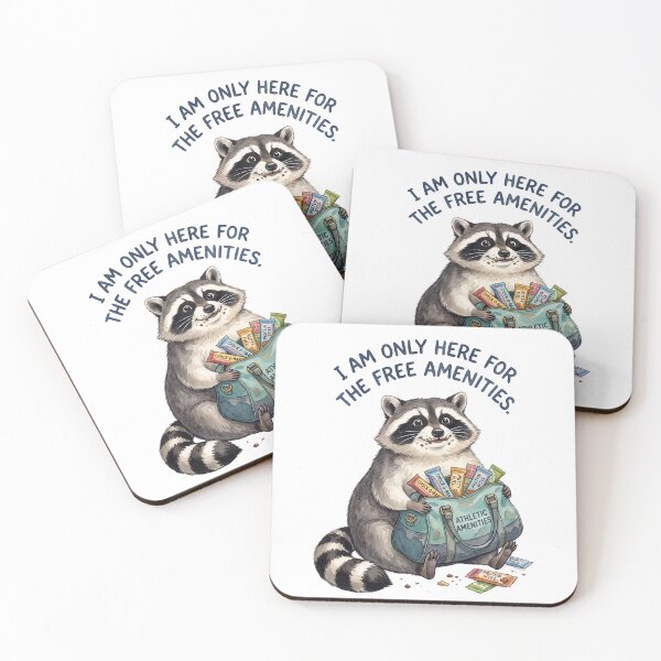 Item preview, Free Amenities Raccoon designed and sold by Tiffany Roy.