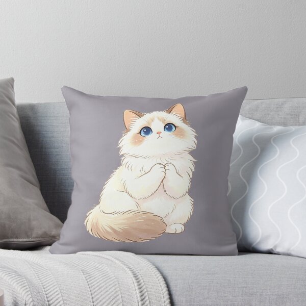Item preview, Sweet white kitten with blue eyes and a tender pose designed and sold by mixoubraw.