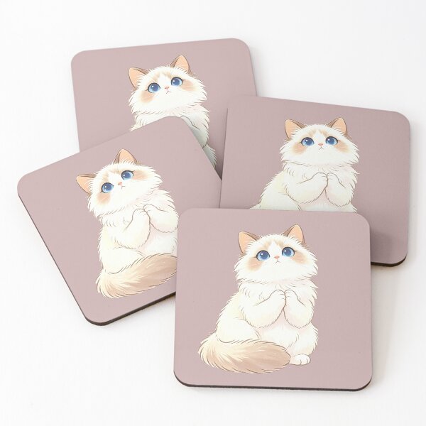 Item preview, Sweet white kitten with blue eyes and a tender pose designed and sold by mixoubraw.