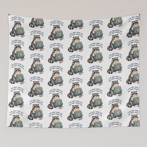 Item preview, Free Amenities Raccoon designed and sold by Tiffany Roy.