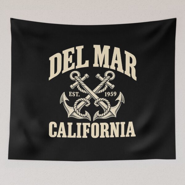 Item preview, Del Mar California Vintage Crossed Boat Anchor Design T-Shirt – Coastal California Gift, Nautical Graphic designed and sold by Trendably.