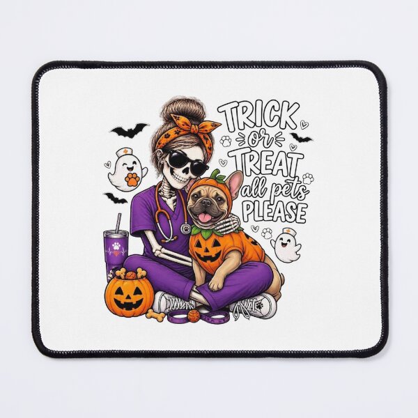 Item preview, Trick Or Treat All Pets Please French Bulldog Skeleton Vet Tech Nurse Halloween designed and sold by Moad Fahim.