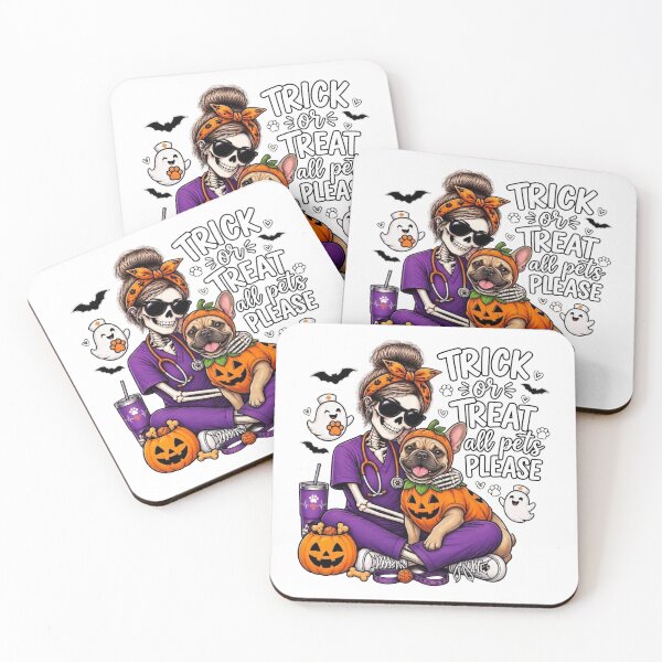 Item preview, Trick Or Treat All Pets Please French Bulldog Skeleton Vet Tech Nurse Halloween designed and sold by Moad Fahim.