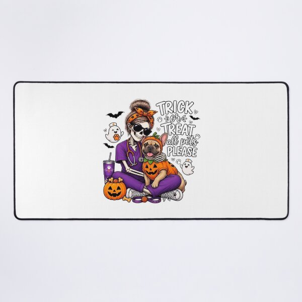 Item preview, Trick Or Treat All Pets Please French Bulldog Skeleton Vet Tech Nurse Halloween designed and sold by Moad Fahim.