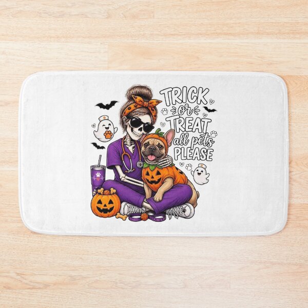 Item preview, Trick Or Treat All Pets Please French Bulldog Skeleton Vet Tech Nurse Halloween designed and sold by Moad Fahim.