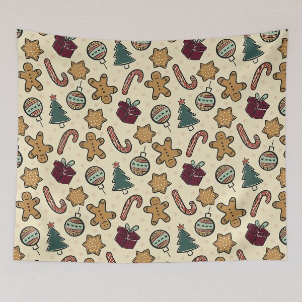 Item preview, Vintage Christmas Ornaments Pattern in Cream Retro Holiday designed and sold by Claudia S. Design.