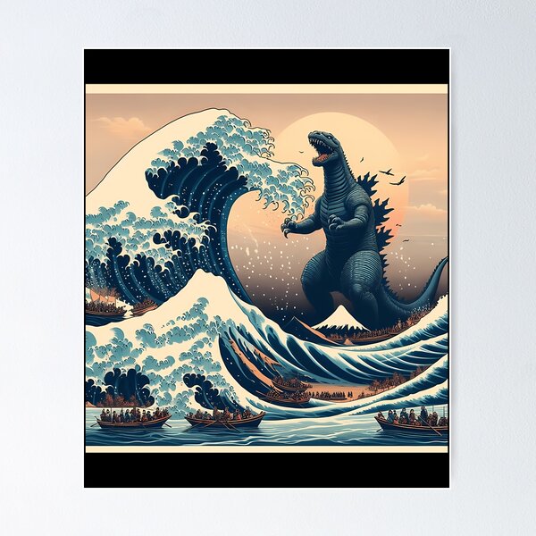 Item preview, Godzilla Kanagawa Wave designed and sold by ShaniGalloway.
