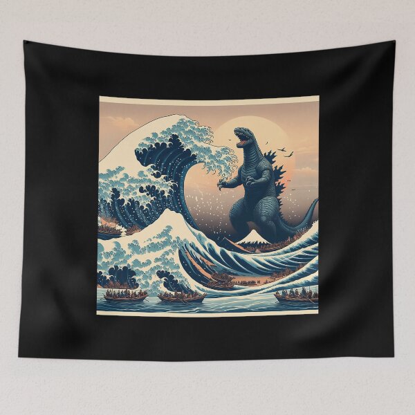 Item preview, Godzila Kanagawa Wave designed and sold by ShaniGalloway.