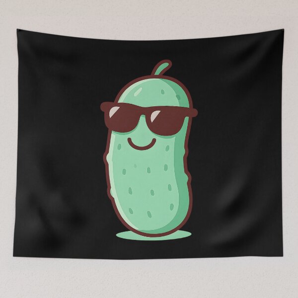 Item preview, Cute Pickle with Sunglasses | Funny Pickle Lover Art designed and sold by Basma Designs | Retro, Kawaii Shirts & Stickers.